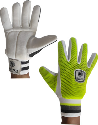 Glitter Vikta X 1 Wicket Keeping/Tennis Cricket Inner Gloves with Air Smash Padded Wicket Keeping Gloves(Green)