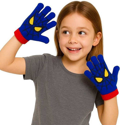 WKLOUYHE Kids Cartoon Gloves for Boys Running Gloves(Blue)