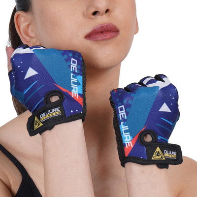 DE JURE FITNESS Half-finger Gym Gloves for Men & Women Large Size Gym & Fitness Gloves(Blue)