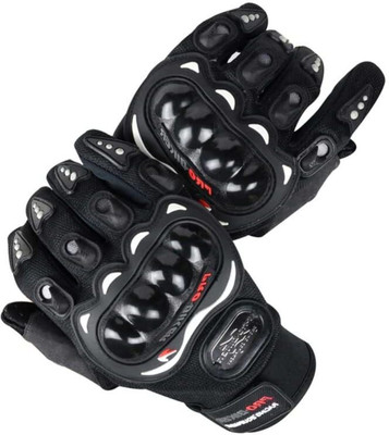 FUEZONE Outdoor Probiker Hard Knuckle Motorcyle Bike Riding Breathable Mesh & Protective Riding Gloves(Black)