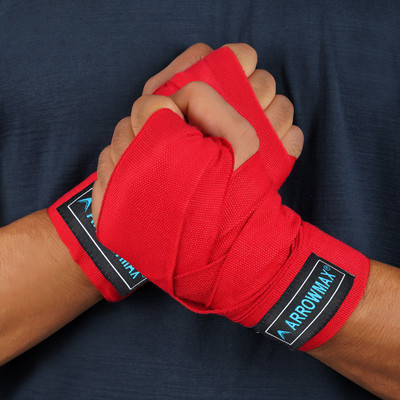 ArrowMax BOXING PUNCHING HAND WRAP GYM GLOVES WITH WRIST SUPPORT MEN WOMEN Boxing Gloves(Red)