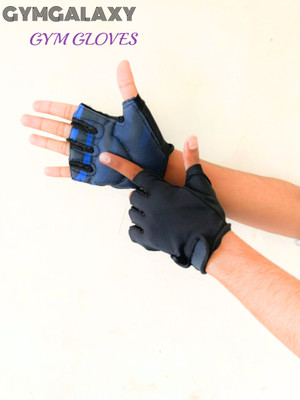 GYMGALAXY Fitness Workout Gloves for Men, Half-Finger Design, Gym & Fitness Gloves(Camouflage Blue)