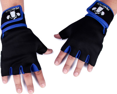 peakpack Commando Style Fingerless Gloves Gym & Fitness Gloves Gym & Fitness Gloves(Black & Blue)