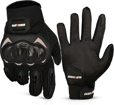 ALLEXTREME Probiker Full Finger Riding Gloves with Hard Knuckle Shells for Motorbike Riding Gloves(Black)