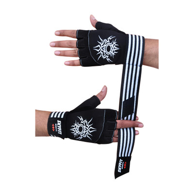 SKYFIT Gym glove, Sport Glove, Hand Glove, Riding Glove Gym & Fitness Gloves(Black White)
