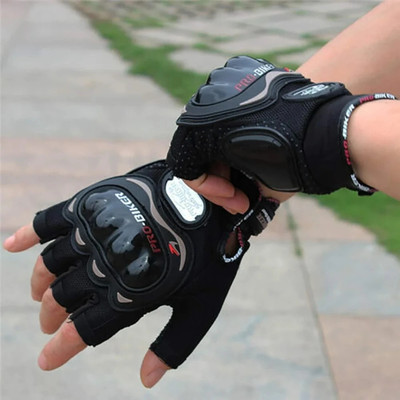 ABX TRENzz Pro Biker Half Cut Racing Biking Driving Motorcycle Gloves for Men & Women Riding Gloves(Black)