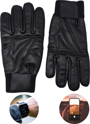 CTC CREATION Winter Touch Gloves for Men & Women on the Go Riding Gloves(Black)