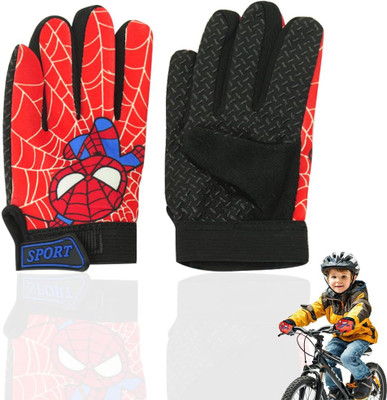 SNOWIE SOFT Cartoon Print Kids Riding Gloves Thermal Outdoor Gloves Anti Slip Adjustable Riding Gloves(Red)