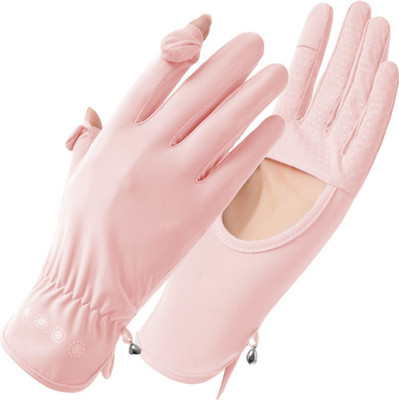 gustave Sun Protection Gloves for Women Hand Gloves for Driving Golfing Bike Riding Driving Gloves(Pink)
