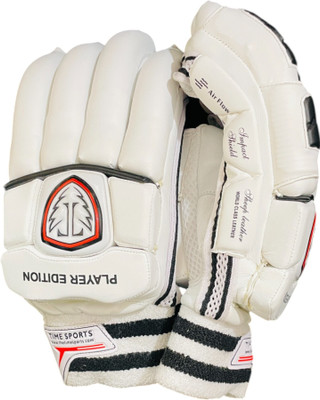 time sports Player Edition Sausage Batting Gloves, Lovlorn, Premium Sheep Leather Palm, Batting Gloves(White)