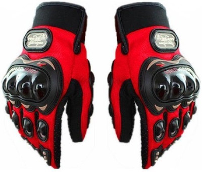meenu arts Premium Pro Biker Riding Gloves_26 Riding Gloves(Red, Black)