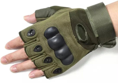 Rhtdm Half Finger Tactical Gloves Military Army GLOVE XL Size Riding Gloves(Green)