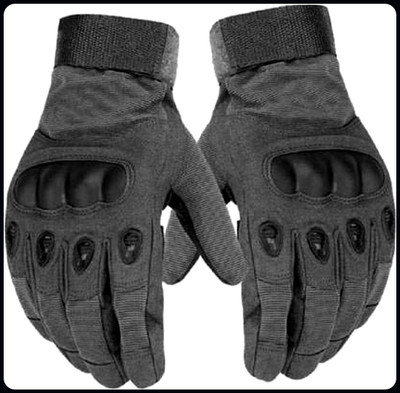 JAI SHRI Full Finger Tactical Bike Hand Gloves for Motorcycle Gloves for Men Winter_ Driving Gloves(Black)