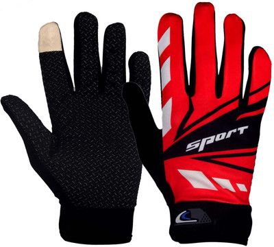 GymWar Biker Motocross Stretchable Gloves Driving Riding Gloves Driving Gloves(Red)