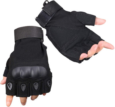 HOC Tactical Half Finger Gloves for Sports Gloves For Riding Bike Gloves Riding Gloves(Black)