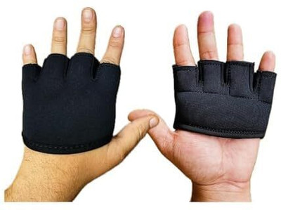 VKS Original Finger-Cut Cricket Gloves,Half-Finger Design for Exercise and Fielding Batting Gloves(Black)