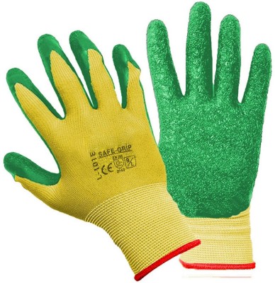RBGIIT Nylon Safety Hand Gloves Anti Cut Resistant Industrial Domestic Sports Gloves Cycling Gloves(Green, Yellow)