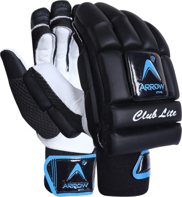 ArrowMax Professional Leather Cricket Batting Gloves For Men Boys Girls Unisex Right Batting Gloves(Black)