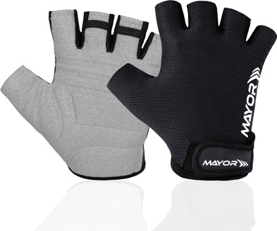 MAYOR Shield , Workout , Super Hand Grip For Men & Women Gym & Fitness Gloves(Grey, Black)