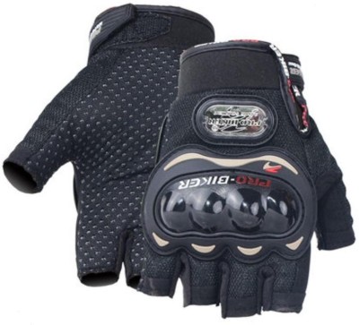 AccessoriZoid Skid Proof, Breathable Protective Riding/Cycling Half Glove For Boys and Men's_0 Riding Gloves(Black)