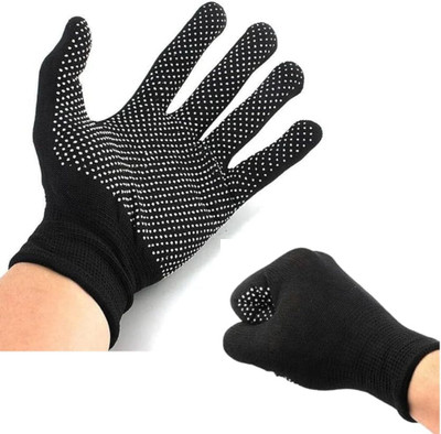 ArrowMax Batting Gloves Tennis Ball Cricket Right Left Hand Batsman Inner Dotted Batting Gloves(Black)