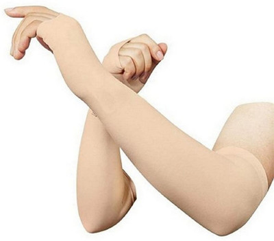 RBSOCK Cotton Arm Sleeve For Men & Women(Free, Brown)