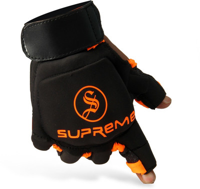 Supreme Hockey Player Gloves Black/Orange Size Small (Right Hand) (Pack Of 1) Hockey Gloves(Black, Orange)
