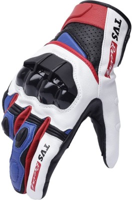 TVS Riding Gloves – Race-M Riding Gloves(White & Blue)