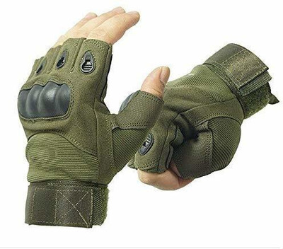 ZARRY Tactical Military Hard Soft Knuckle Army Combat Driving Gloves(Green)