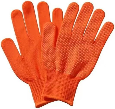 VKS Anti-Slip Dotted Batting Gloves for Cricket & Tennis Ball Batting Gloves Batting Gloves(Orange)