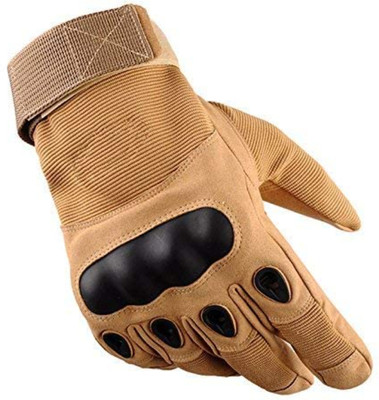 zaysoo Full Finger Bike Gloves Hard Knuckle Motorcycle Bike Riding Gym & Fitness Gloves(Beige)