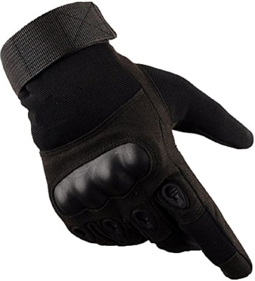 Adventure hut Tactical Military Hard Soft Knuckle Army Combat Riding Gloves(Black)