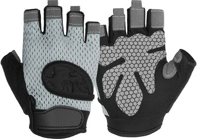 HOC Weight Lifting Gloves Full Palm Protection, Workout Gloves Gym & Fitness Gloves(Grey)