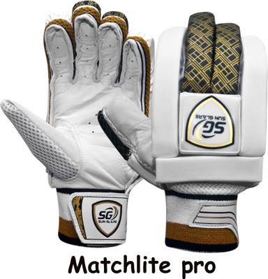 SUN GLARE SPORTS MATCHLITE PRO GOLDEN Batting Gloves(White and Golden)
