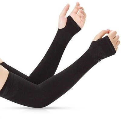 Losto Collections Polyester Arm Sleeve For Girls(Free, Black)