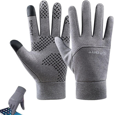 uRock TouchScreen Running Gloves for Men Women-Thermal Winter Glove for Texting Gloves Riding Gloves(Grey)