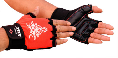 VELLY FIVE Mens&Womens Sports And Workout Gloves Gym & Fitness Gloves(Red, Black)