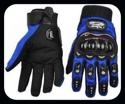 JAI SHRI Riding Hand Gloves with Knuckle Protection Anti Slip Grip Gloves for Bike_ Driving Gloves(Blue)