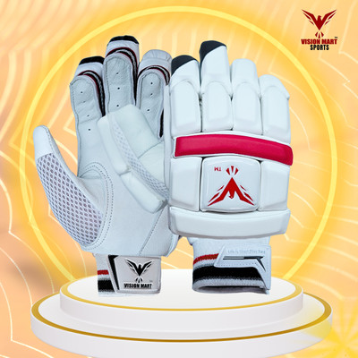 VisionMart SPORTS GLOVES Batting Gloves(White, Red)