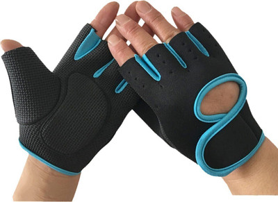 GGGONEXRK Foam Padded Gym & Fitness Gloves N MPNEWFOR RIDER Riding Gloves(Blue, Black)