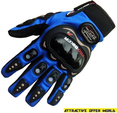 meenu arts Premium Pro Biker Riding Gloves_377 Riding Gloves(Blue)