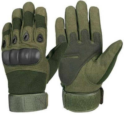 MELZRON Army Green Winter Bike Gloves for Motorcycle for Men, Bike Driving Full Finger Riding Gloves(Army Green)