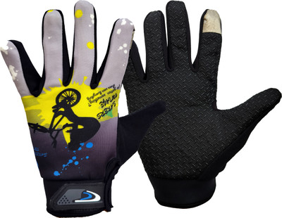 DreamPalace India Full Finger Bike Riding, Cycling Gloves Cycling Gloves(Grey)