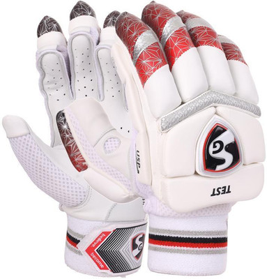 SG Test-Mens (17+)-RH (2024-25 ) Batting Gloves(White, Red, Silver)