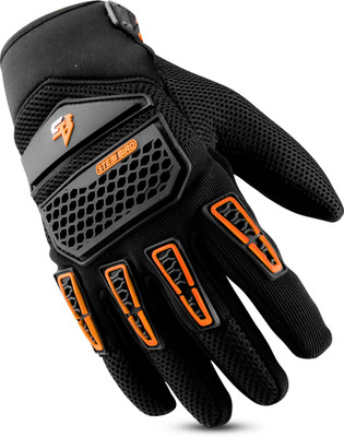 Steelbird Adventure A-2 Full Finger Bike Riding Gloves with Touch Screen Sensitivity Riding Gloves(Orange)