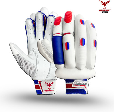 VisionMart VK EDITION Batting Gloves(White, Blue)
