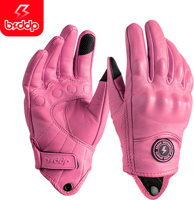 bsddp S2 Leather Gloves summer style pink M Riding Gloves(Pink)