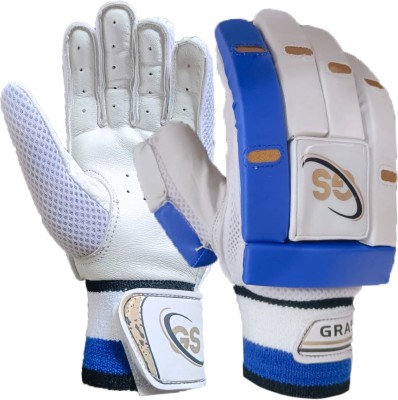 Breve Right hand men's white blue Batting Gloves(White, Blue)