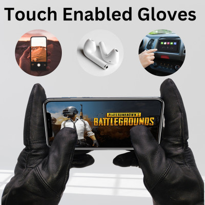 CTC CREATION Sleek Thermal Touch Gloves for Everyday Winter Wear Riding Gloves(Black)