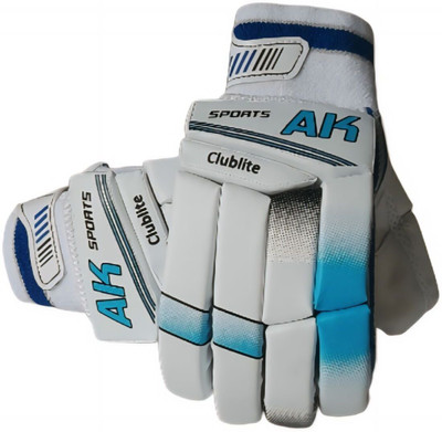 Aksports Batting gloves CLUBLITE Mens (Right Hand) Batting Gloves((White,Sky Blue))